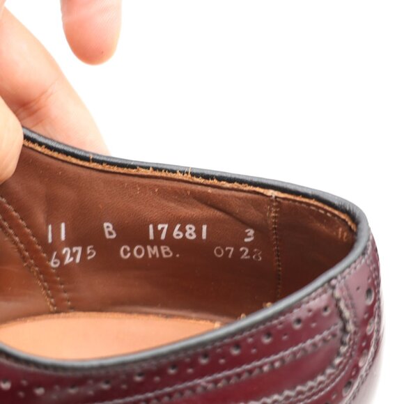 Allen Edmonds McAllister Men\'s 11 B Wingtip Burgundy Oxford Brogue Dress Shoes main image 7